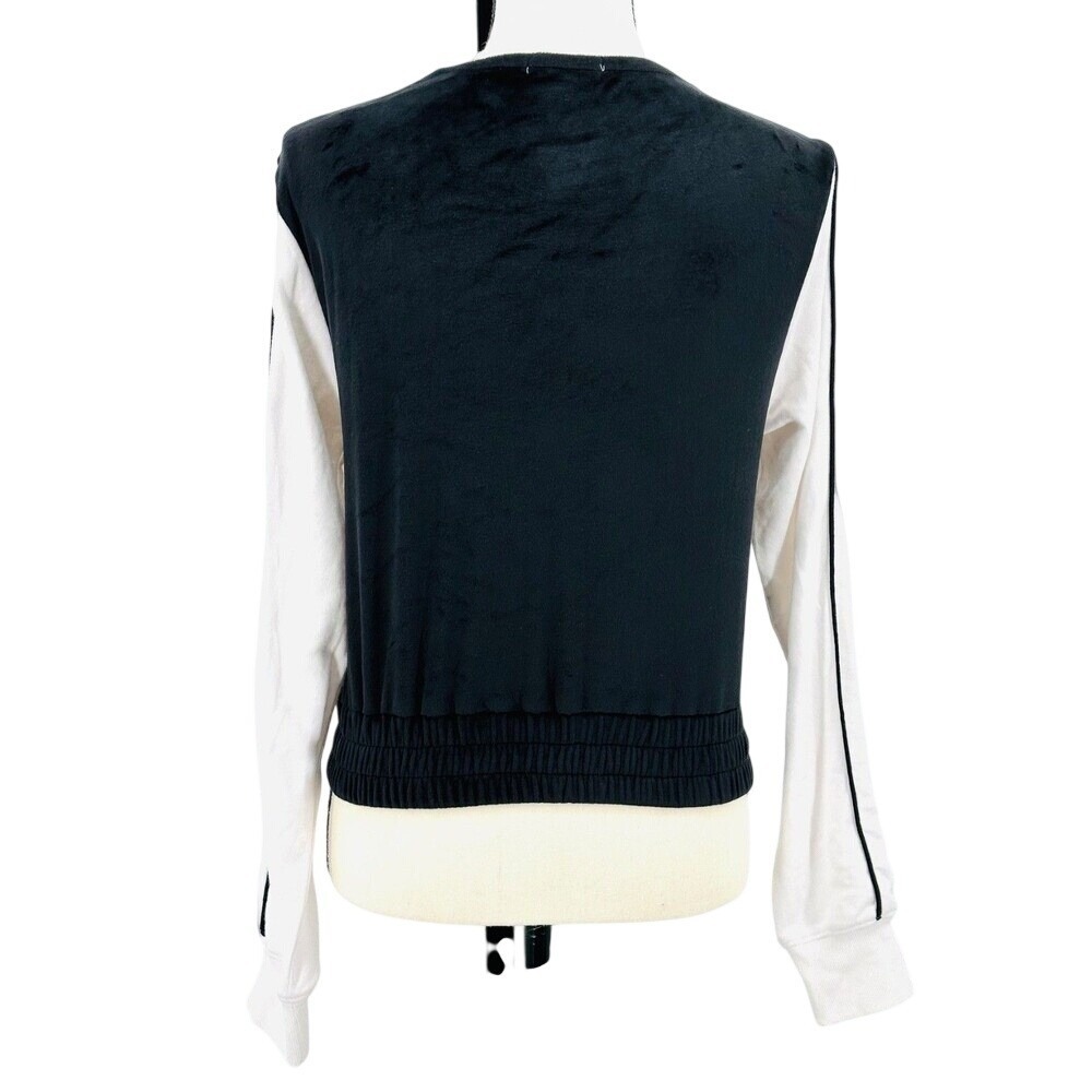 Garage Velour ColorBlock Knit Top Long Sleeve Women's Small White & Black NWT - Picture 2 of 10